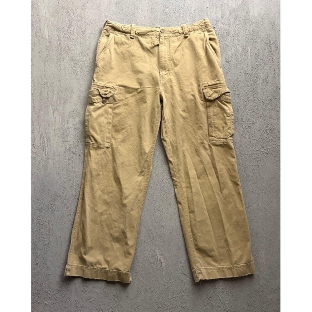 Vintage Abercrombie & Fitch Cargo Pants 36x30 Beige 2000s Y2K Baggy